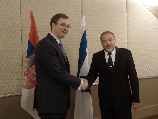 Serbian PM Vucic and Israeli FM Lieberman